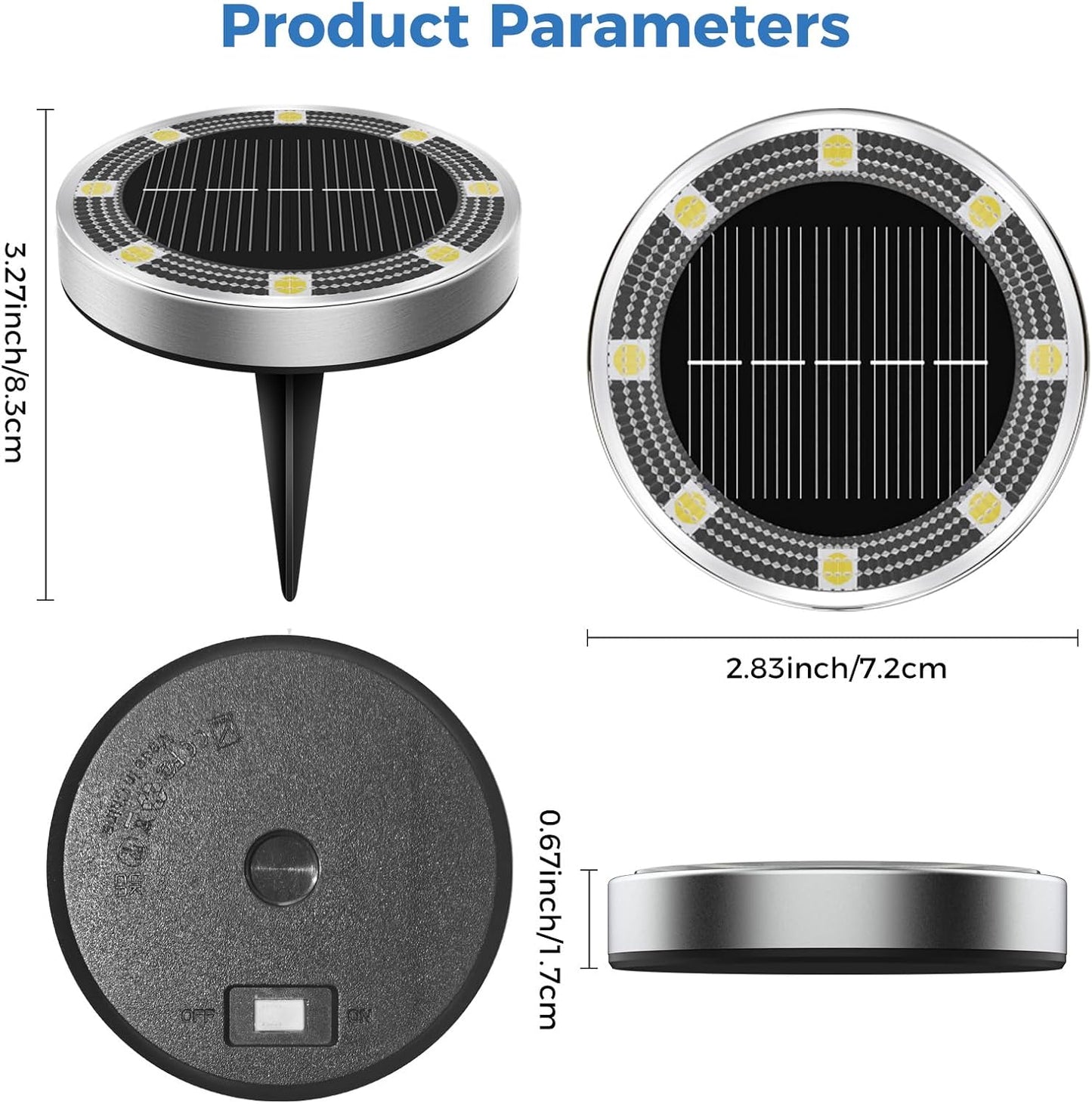 Peasur Solar Bodenleuchten 6 Stück – 8 LED Solarlampen für Garten, Weg & Terrasse, Wetterfest, Warmweiß